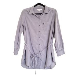 Levi's Gray Long Button-Up Shirt Size L